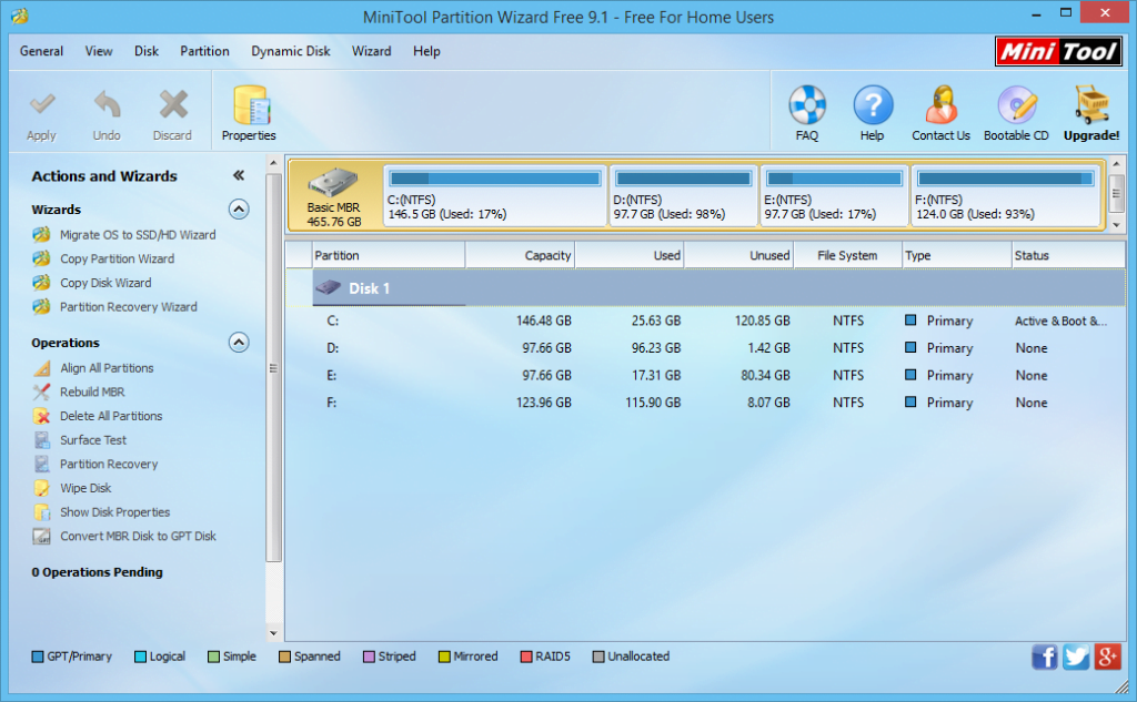 تحميل برنامج بارتيشون ويزارد partition wizard لتقسيم الهارد كامل